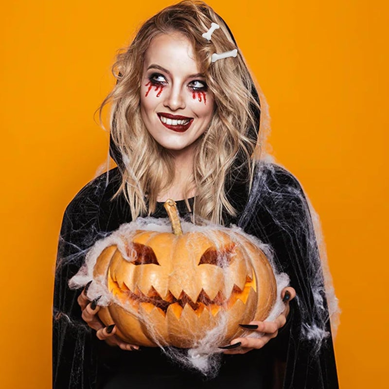 Cocide 6Pcs Bone Hair Clip White Bones Hairpins for Women Girls Hair Accessories for Halloween Cosplay Costume Party Daily Wear Hair Pins White Dog Bone Alligator Clips - Image 2